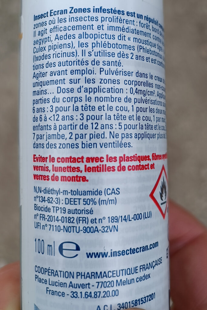 Repulsif contre les moustiques et tiques